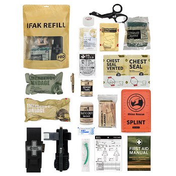 自立型デザインのシングルコンパートメント IFAK ポーチ